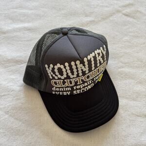 Kapital Kountry Pearl Clutcher Trucker Snapback Hat Cap Black Grey Mesh Japan